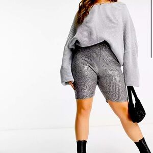 Sequin stretch biker shorts
